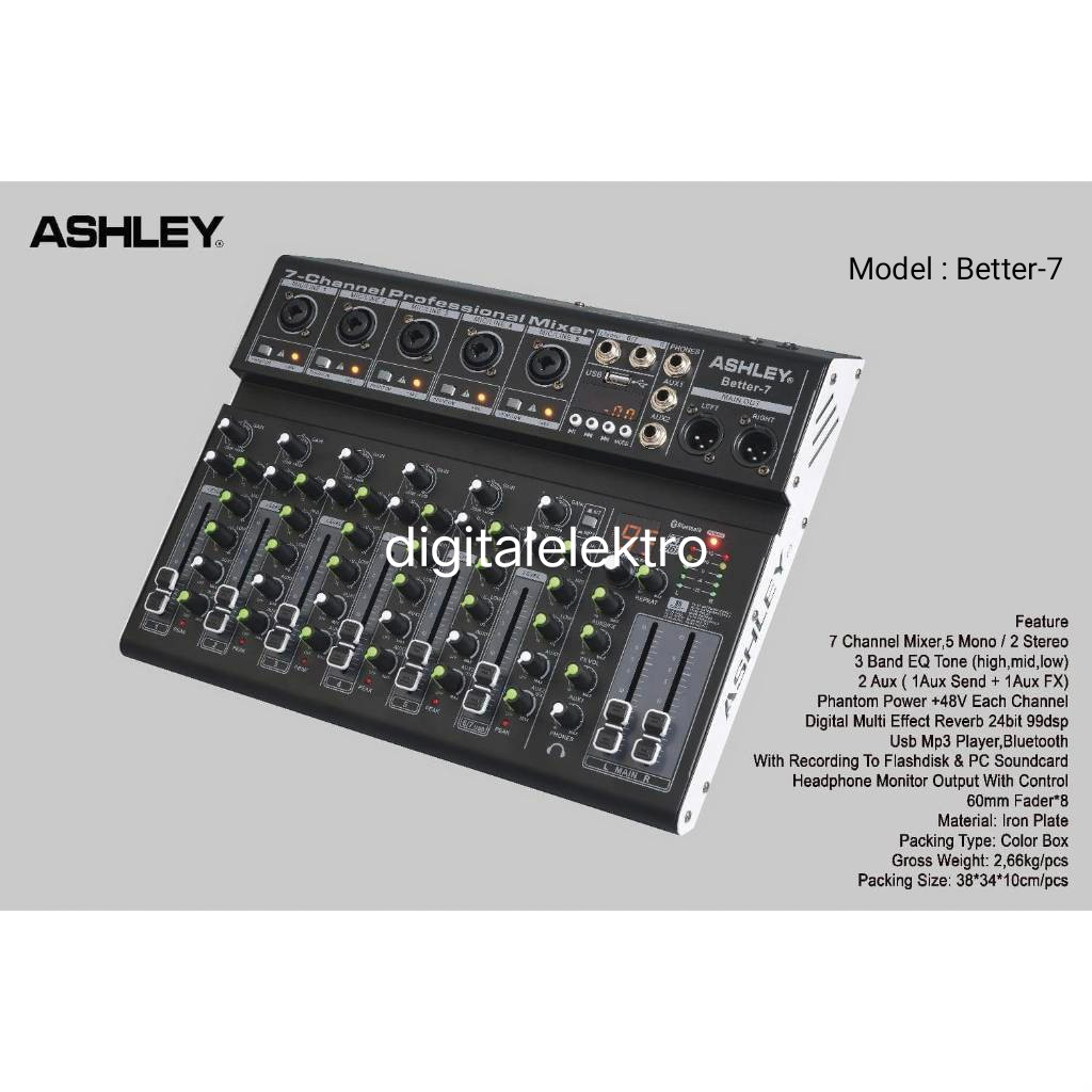 Mixer ashley 7 channel original BETTER-7 mixer ashley original