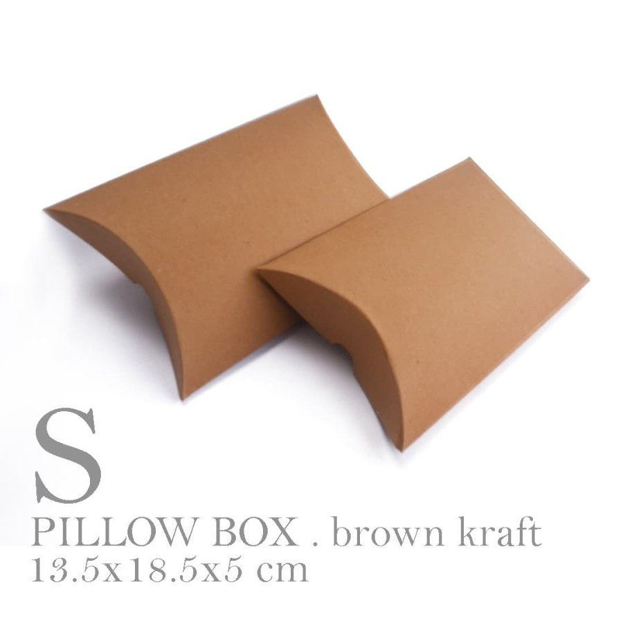 

(10pcs) box packaging paperbox pillow box small size 13.5x18.5x4cm kraft liner 280gr