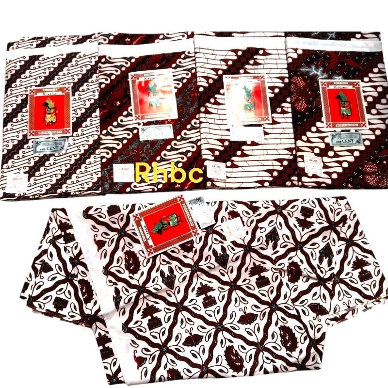 Kain Panjang Batik Halus Cap Cent Wayang Kresna Super Solo Warna Putih Genes Kain Jarik Kebat Sampin