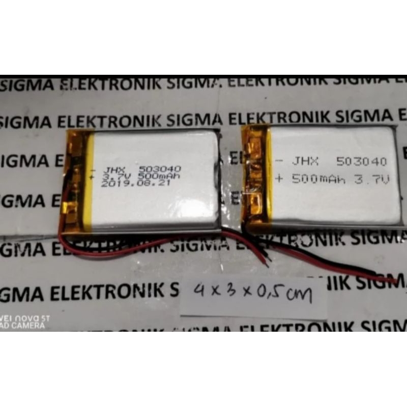 BATERAI LITHIUM POLYMER 3,7 VOLT 500 MAH