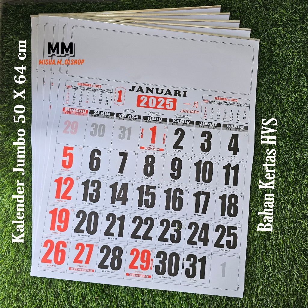 

KALENDER KERJA JUMBO/ KALENDER DINDING BESAR TAHUN 2025 TERBARU