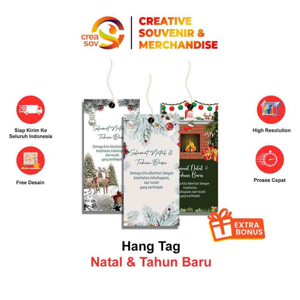 

Creasov - Hang Tag Natal Hangtag Christmas Tag Gift Hampers Merry Ucapan Natal Card Hang Free Tali