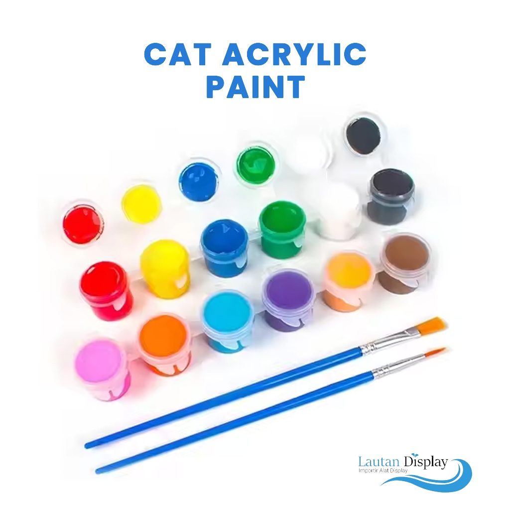 

Cat Lukis Kanvas Cet Air Akrilik Warna 1 Set 6 Strip Warna Isi 3mm