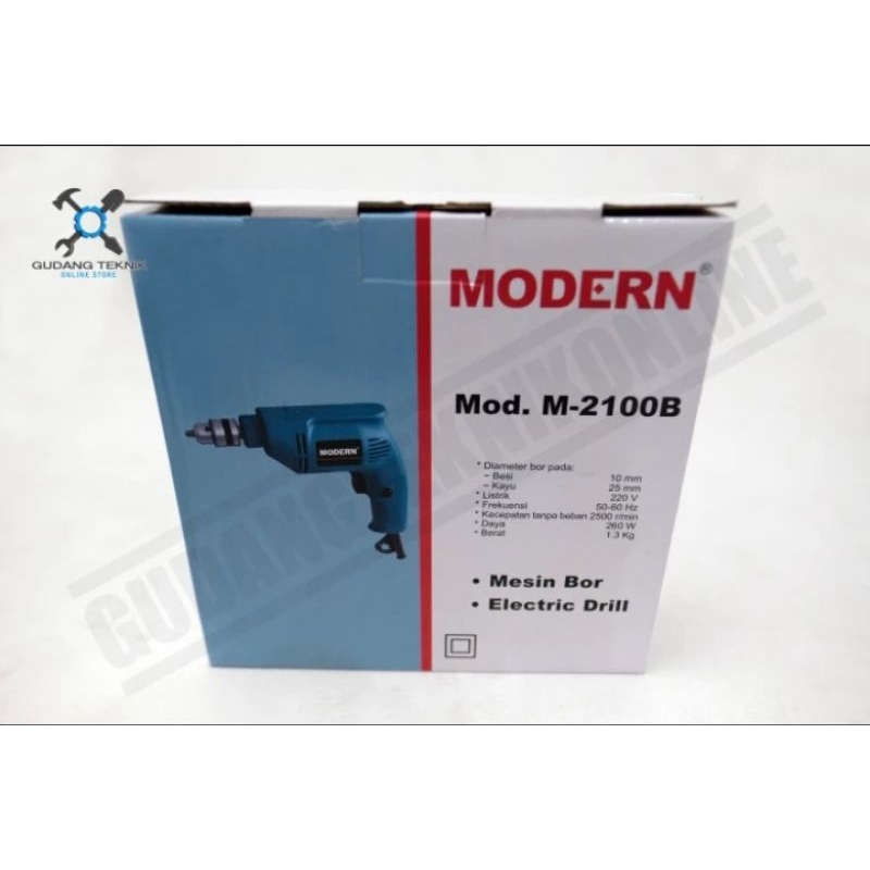 Bor Listrik Modern 10mm M-2100b / Bor Tangan 10mm Modern Bolak Balik