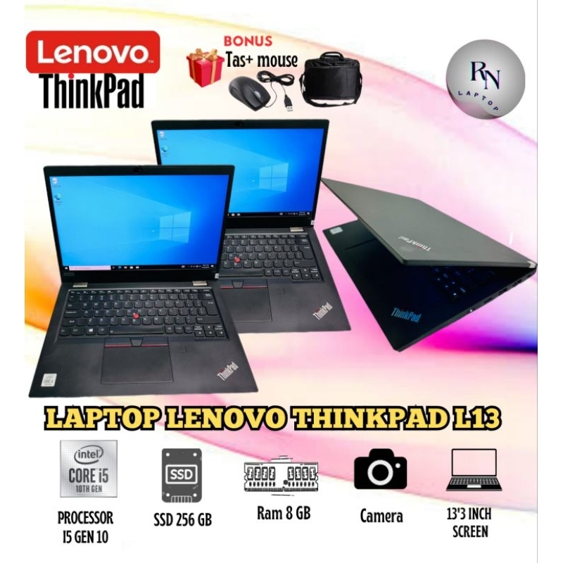 LAPTOP LENOVO THINKPAD L13 | PROCESSOR I5 GEN 10 | RAM 8/256GB LAYAR 13'3 INCH