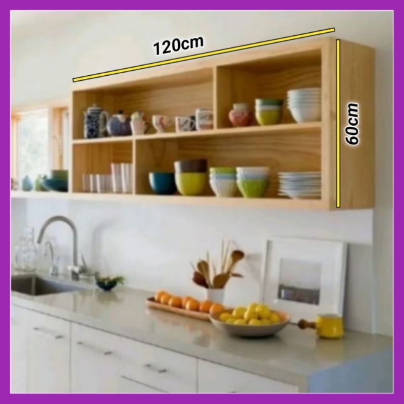 RAK DAPUR // RAK BUMBU DAPUR // RAK GANTUNG SERBAGUNA // RAK KAYU ASTETIK