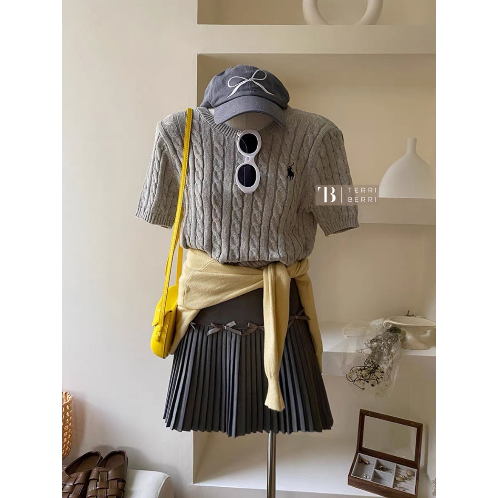 RB Bomi Premium Knit Blouse Polo Korea RL Atasan Rajut Kerah Wanita Knit Top Basic Allsize Cewek