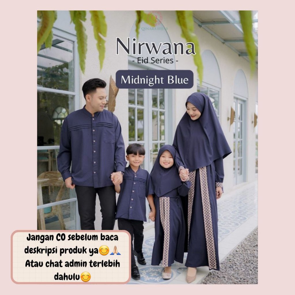Nirwana sarimbit lebaran 2025 by Qinara hijab OPEN PRE ORDER (READY JANUARI 2025) Family set gamis k