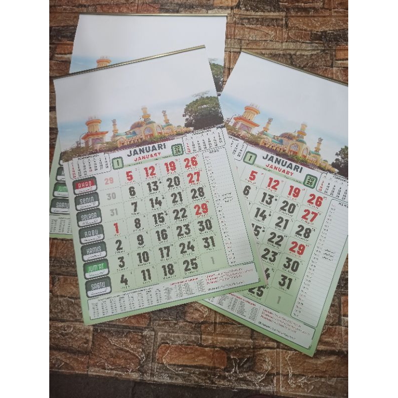 

kalender dinding 1 bulanan 2025 gambar mesjid full design