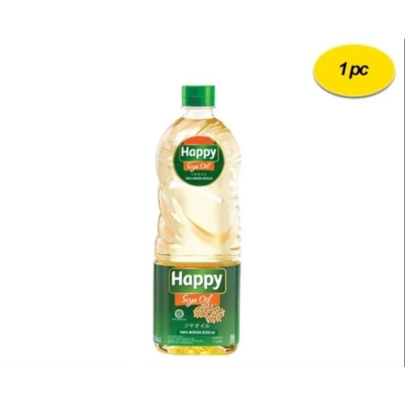 

Minyak Happy Soya Oil 1 liter BOTOL Minyak Kedelai Premium