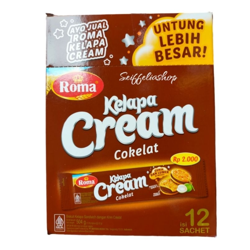 

Biskuit ROMA KELAPA CREAM COKLAT BOX isi 12 pcs