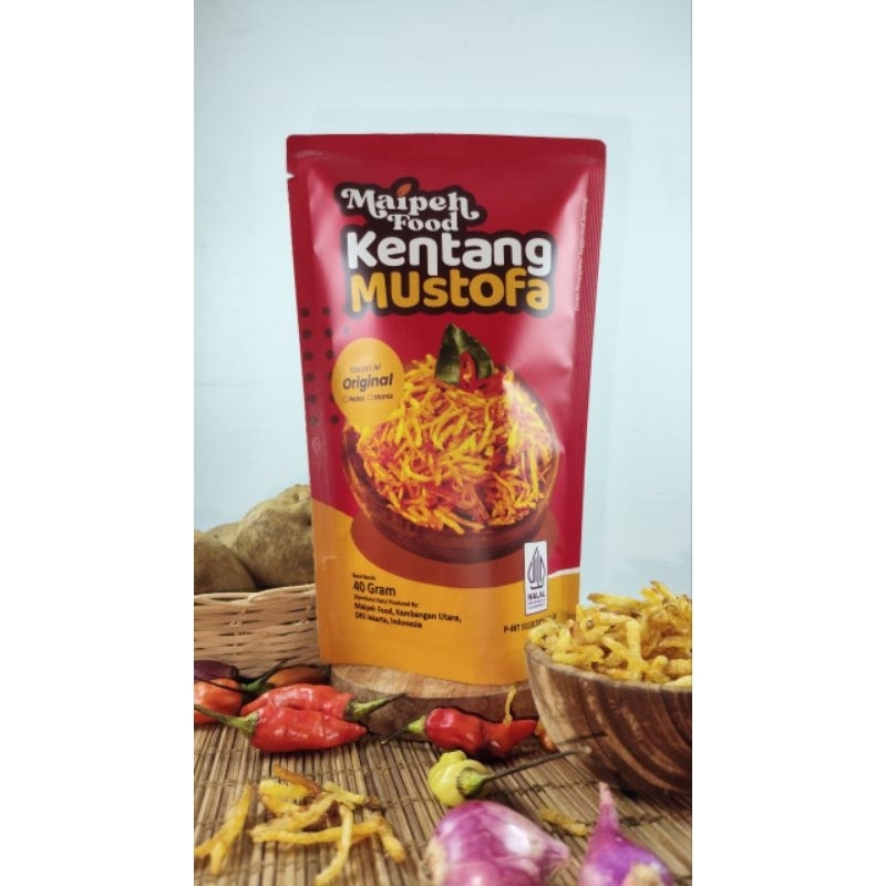 

Kentang mustofa oven Maipeh food Premium mini size isi 40 gram harga untuk 1 pouch - Varian Rasa Original/Kentang Aja
