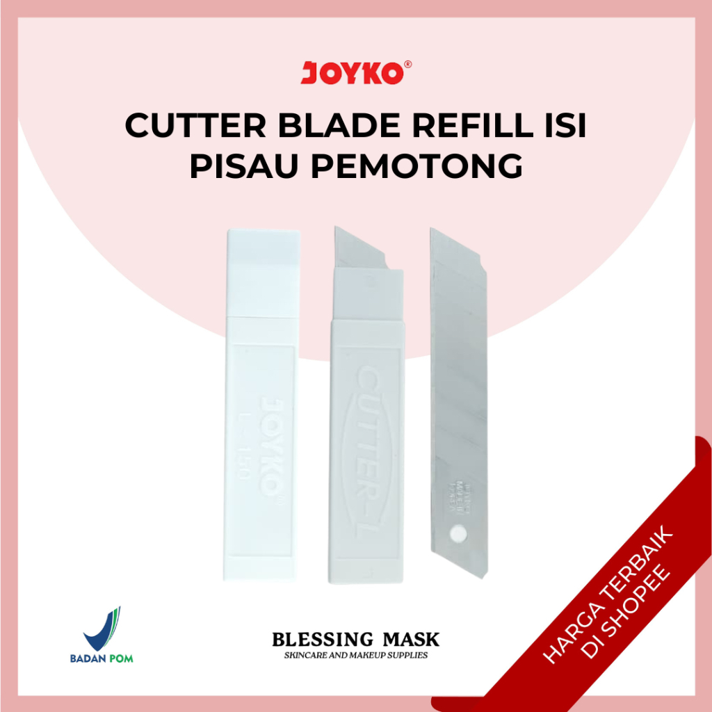 

JOYKO Cutter Blade Refill Isi Pisau Pemotong Joyko L-150 | A100 | Harga 1Tube : 5Pcs | ATK Blessingmask