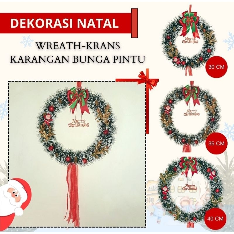 Hiasan natal untuk pintu / dinding aksesoris lingkaran garland natal  - kranz natal dekorasi natal