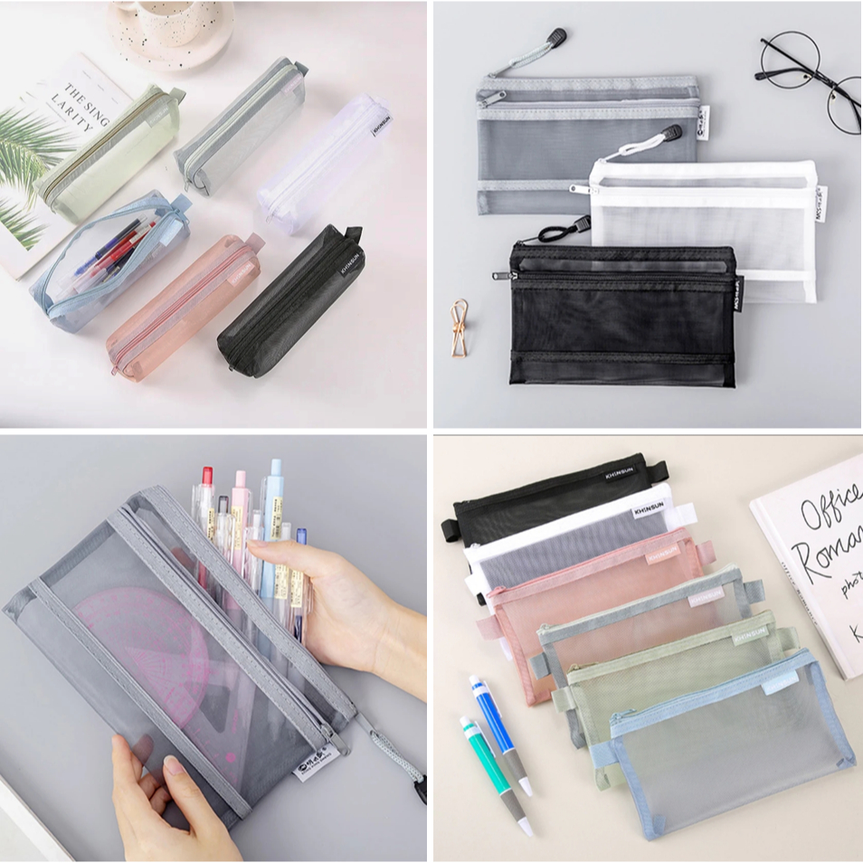 

TEMPAT PENSIL JARING TRANSPARANT / KOTAK PENSIL MESH NETT TRANSPARANT