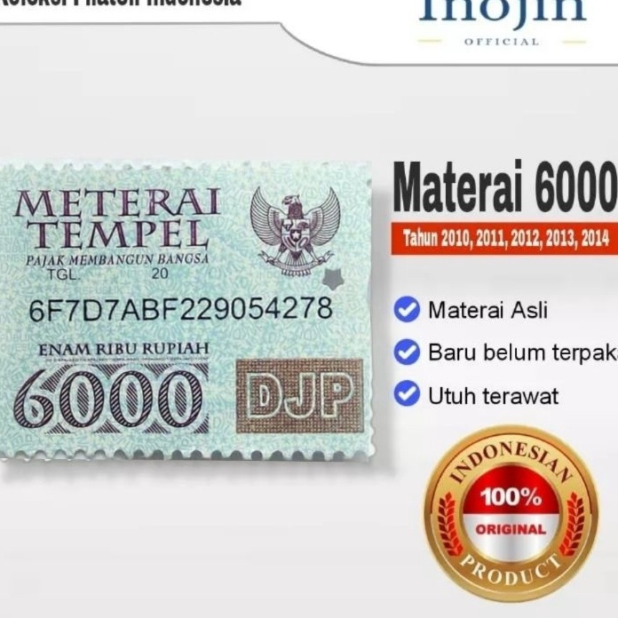 

READY STOK Materai 6 Tahun 29 21 211 212 213 214 Perangko Matrai Tempel Lama Asli Original Pos