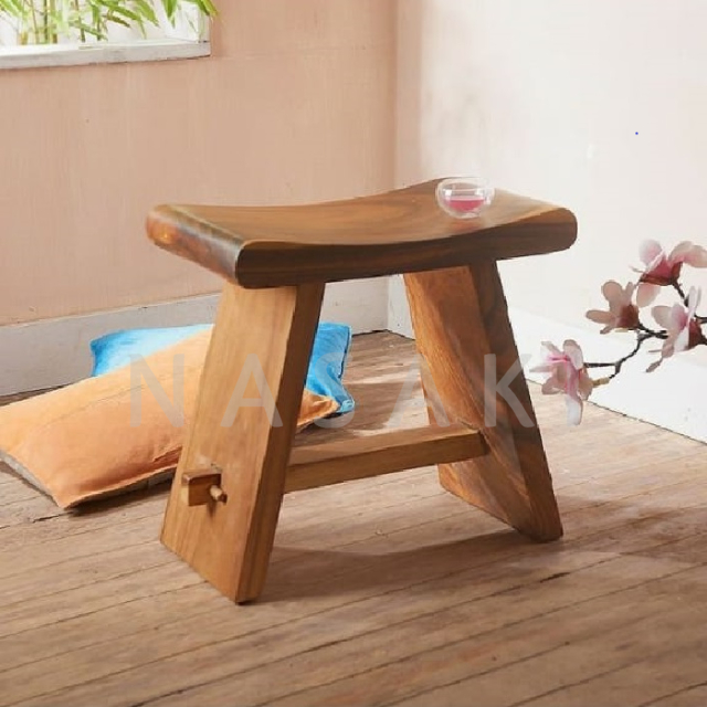 FINISHING - Kursi Stool Kayu Trembesi Cafe Solid Sofa Bar Minimalis Bench