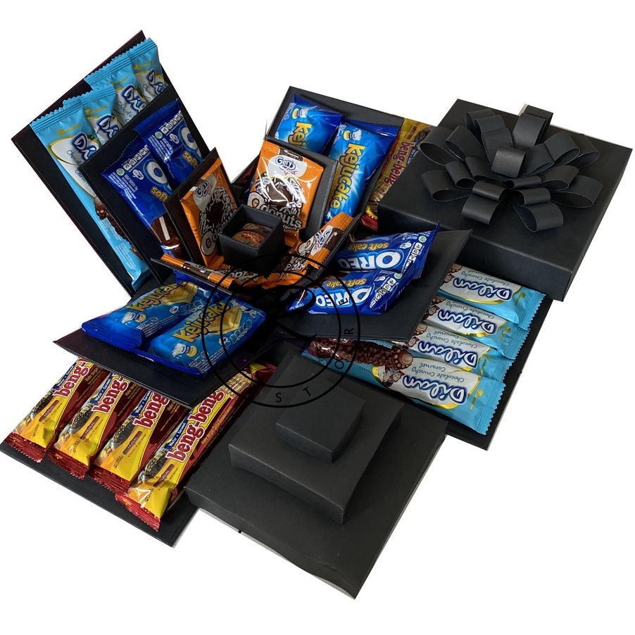 

BURUAN ORDER GAN Explosion Box Snack Box Kado Unik Hampers Box Snack Box 3 Layer 1 kotak kecil 17x17cm