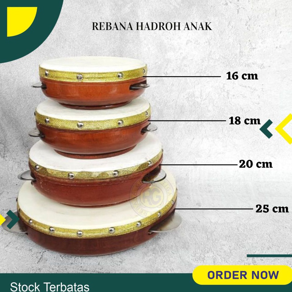 Model Terjamin  rebana anak ukuran 18 cm hadroh anak mainan anak rebana kompang kecimpring banjari t
