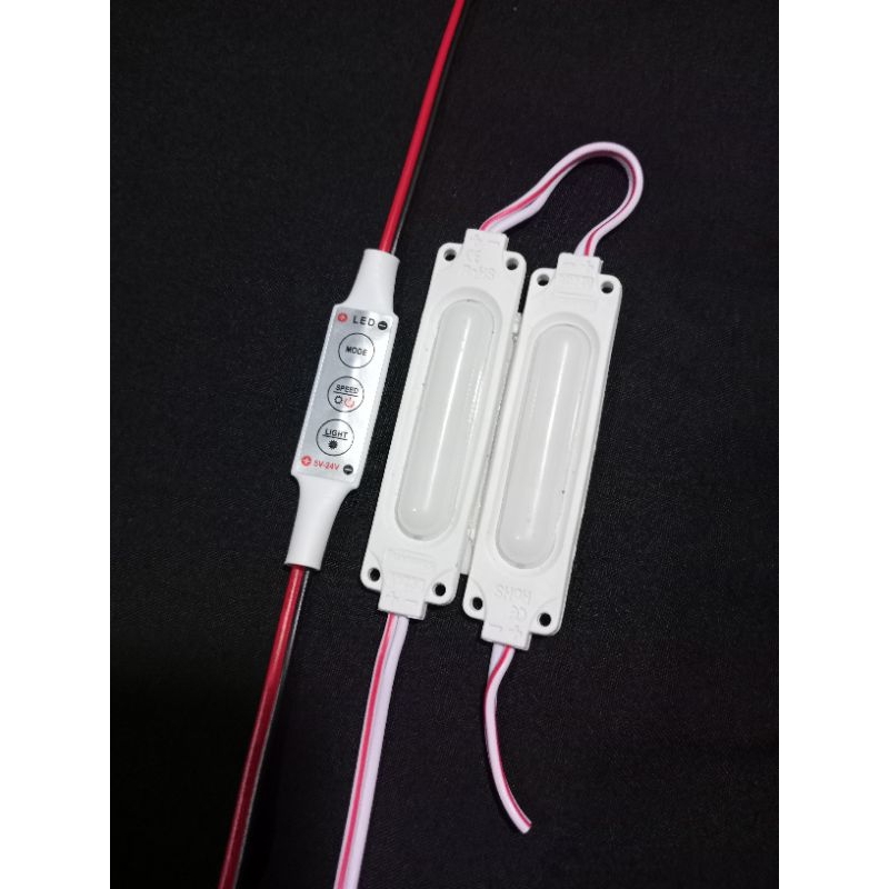PAKET MODUL LAMPU KEDIP PESAWAT + 2 BIJI LED COB DOFF 12V 24V LAMPU VARIASI MOTOR MOBIL TRUK BUS