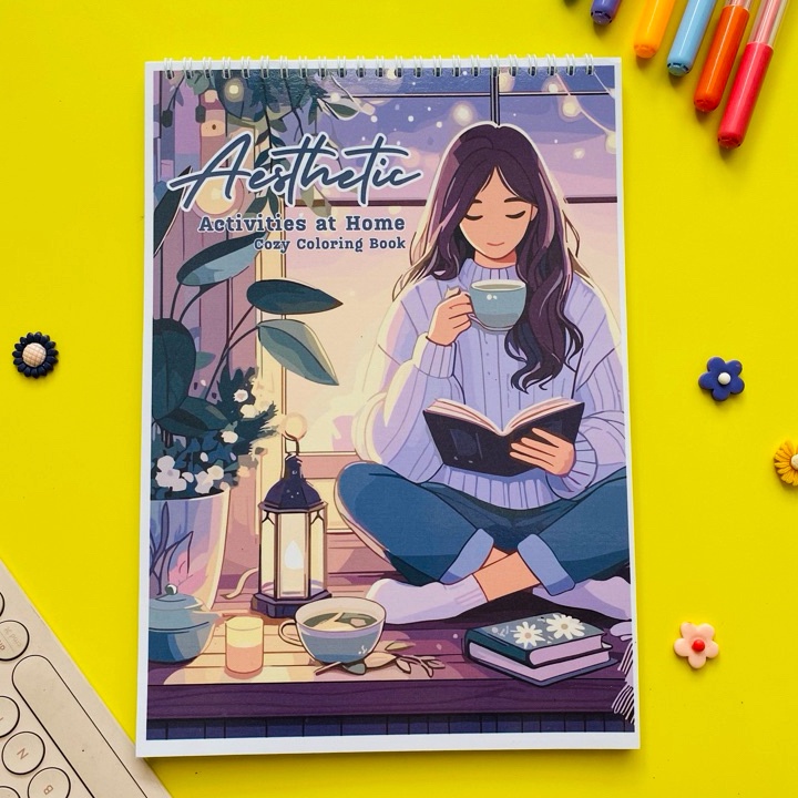 murah Aesthetic Coloring Book Activities At Home Cozy Healing Coloring Book