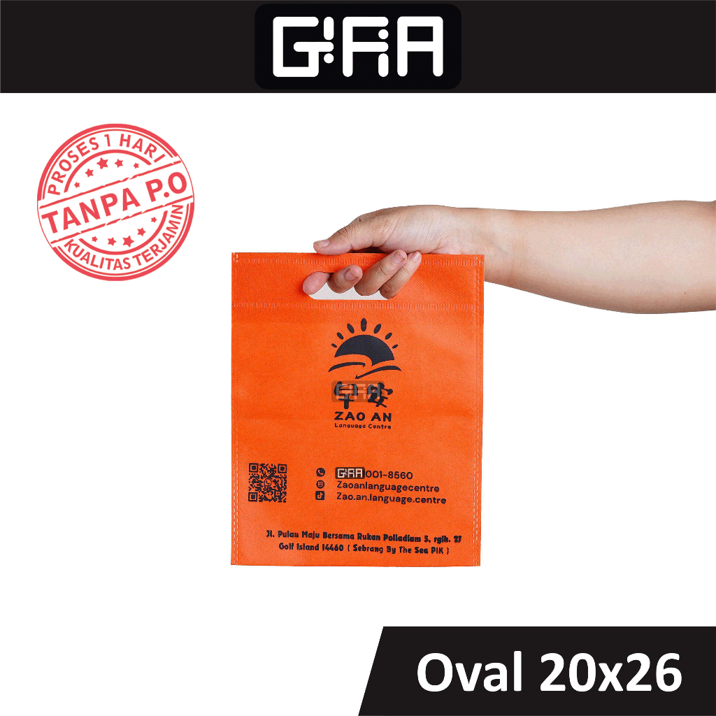 

Goodie Bag Sablon Custom / Tas Spunbond Sablon 20x26 cm