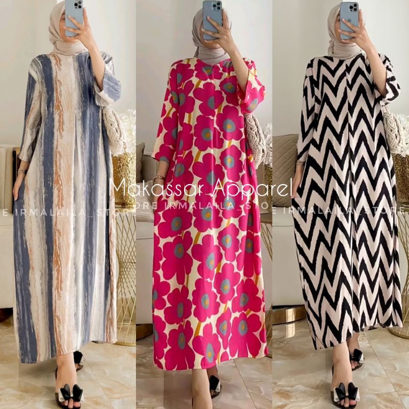 ✅COD - Daster Motif 3/4 Kekinian - Makassar - Dress 3/4 Premium