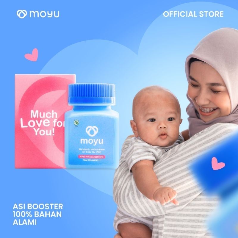 Asi Boster Moyu Suplemen Vitamin Pelancar Asi Ibu Menyusui Asi Booster terbaik Isi 30 Kapsul Herbal 