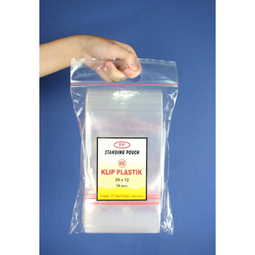 PP Standing Pouch|Plastik Klip 20x12CM/Isi 50 pcs