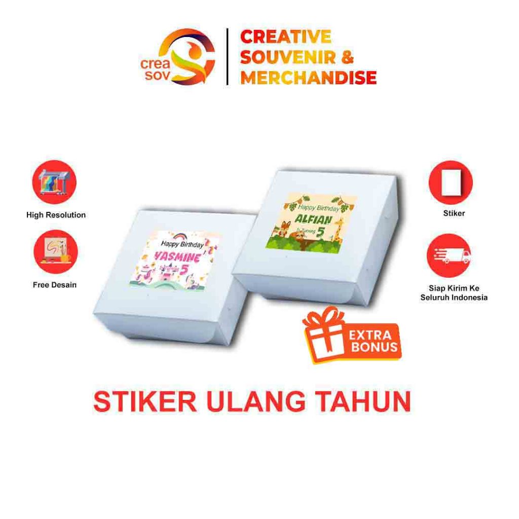 

Creasov - Stiker Ulang Tahun Sticker Happy Birthday Ultah Nasi Bento Stiker Custom Anak Free Desain