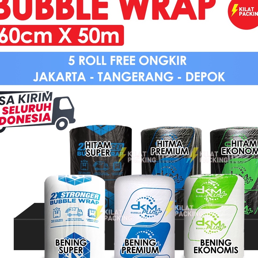 

Tawaran BUBBLE WRAP 6CM X 5M PREMIUM TEBAL DELKOMAS DKM PLUS SATUAN