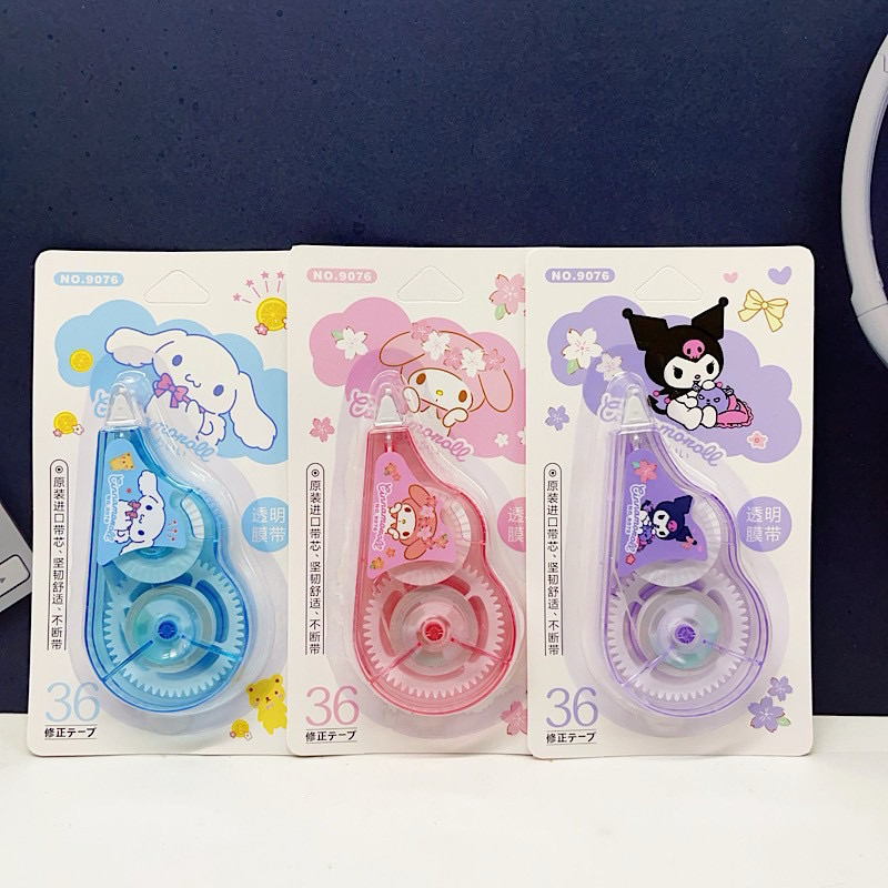 

MJ62 Tip Ex Roll / Correction Tape Karakter Sanrio Cinnamorol Kuromi Melody