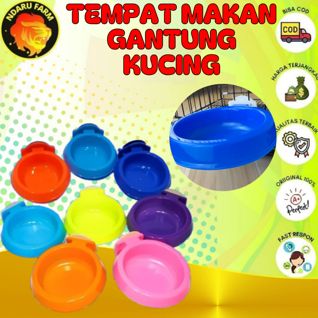 Tempat Makan Minum Kucing Jepit Kandang Petbowl Single Anti Tumpah
