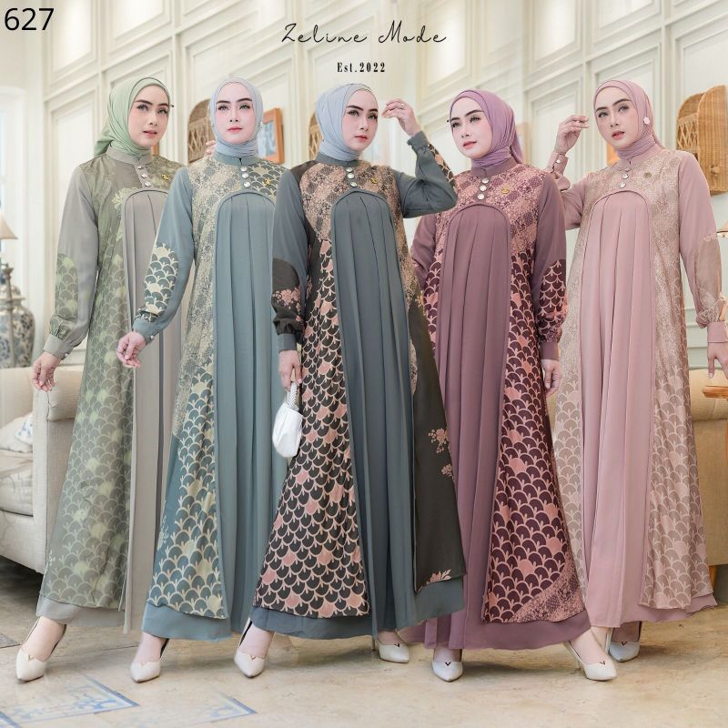 Ready Zeline Mode terbaru_Baju gamis super cakep dan elegan_baju gamis wanita kekinian