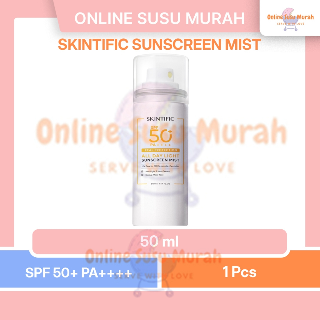 SKINTIFIC ALL DAY LIGHT SUNSCREEN MIST SPF 50 PA++++ 50ML PRLA