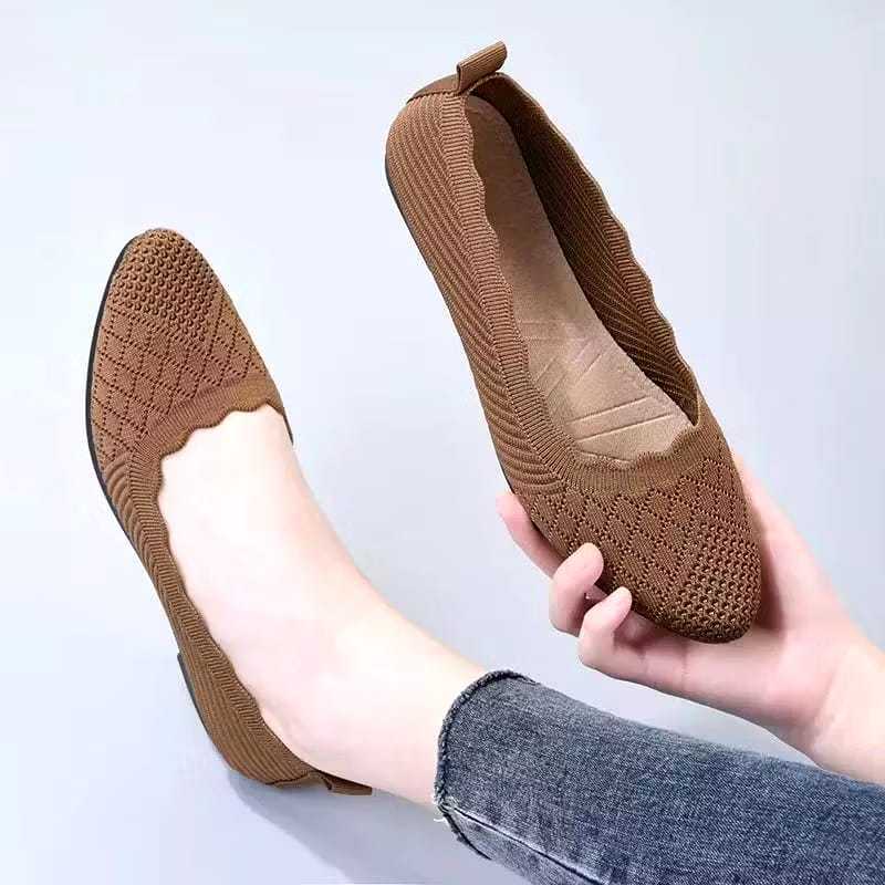 sepatu wanita balet rajut premium import / sepatu balet wanita kekinian