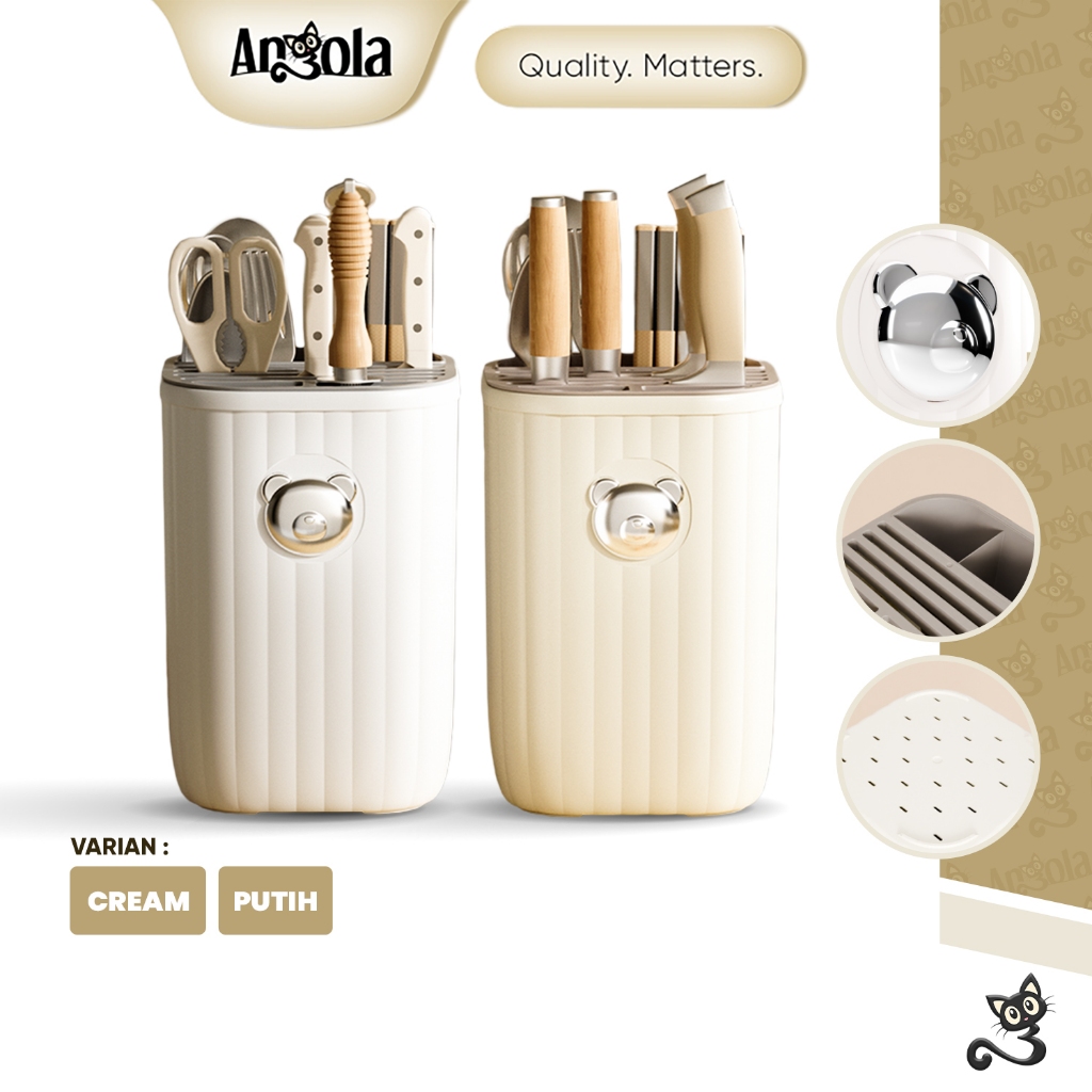 ANGOLA Rak Pisau Sendok Elegan & Minimalis E36 Knife Rack / Tempat Sendok Pisau Serbaguna