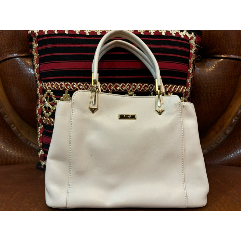 Preloved Tas Enji June Handbag Ivory
