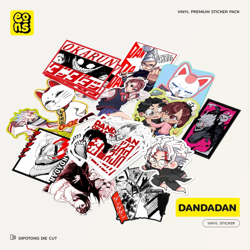 

Sticker Anime Dandadan Bahan Vinyl Waterproof Doff - Stiker Laptop Diary Notebook Journal Koper Tumbler