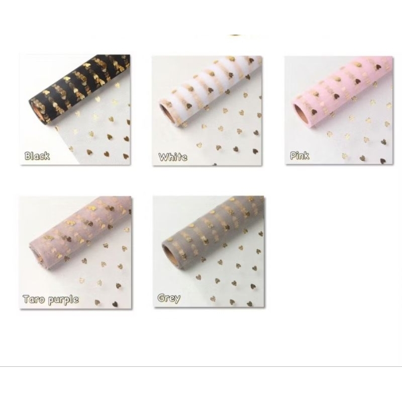 

Flower Wrapping Paper Kain Tile Jaring Roll Motif Love Gold Polynet