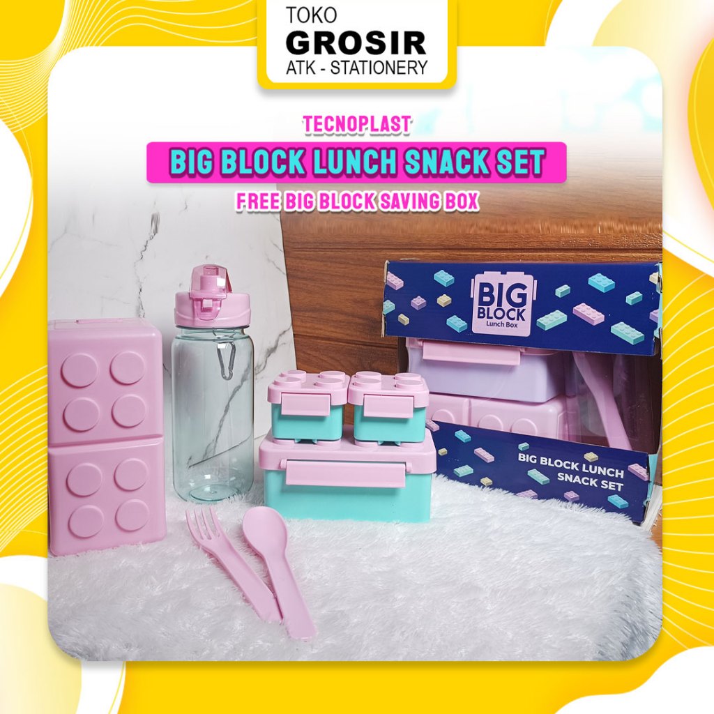 Big Block Lunch Set Free Big Block Saving Box - Big Block Kardus Technoplast