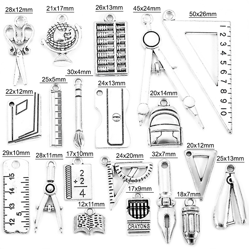 

20 BIJI CHARM SET ALAT TULIS PERLENGKAPAN SEKOLAH Buku Bolpoin Penggaris Busur Ransel Pen Sempoa Gunting Crayon Aksesoris Murid Pelajar
