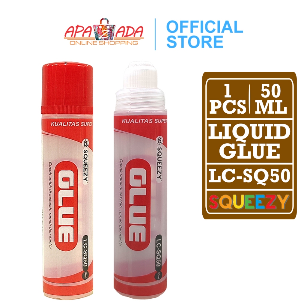 

Apazada - Lem Cair Glue Kertas 50ml [1 Pcs] Non Toxic / Liquid Water Glue Bening Prakarya LC-SQ50