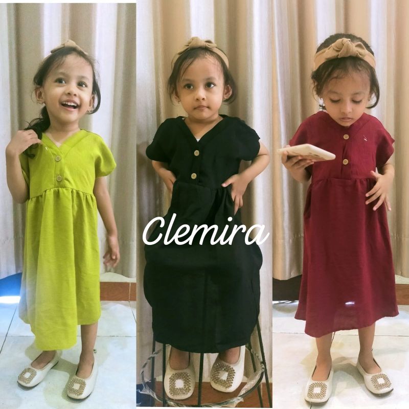 Daster anak/homedress Baju anak Prempuan Cringkel Airflow kancing depan umur 3-10th