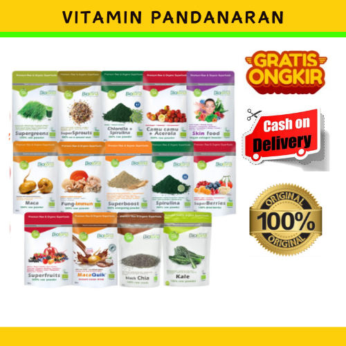 

Bubuk Minuman Biotona Superfoods All Varian Nutrisi Powder Organik & Alami Kaya Nutrisi untuk Kesehatan Optimal - Topping Makanan Minuman Bubuk Buah Biji Sayuran