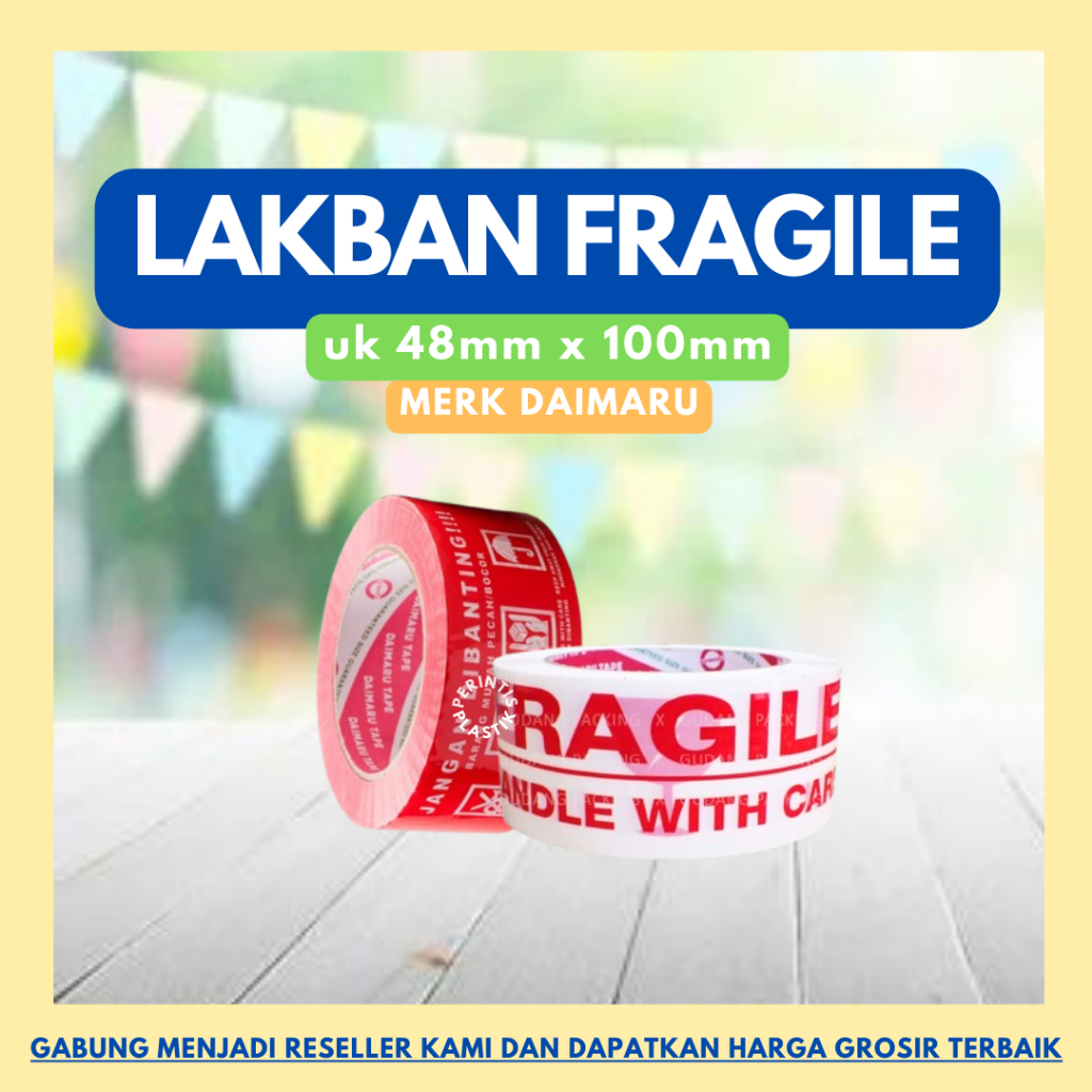 

Lakban Selotip Fragile/Lakban Selotip Jangan Banting/Lakban Selotip Packing DAIMARU