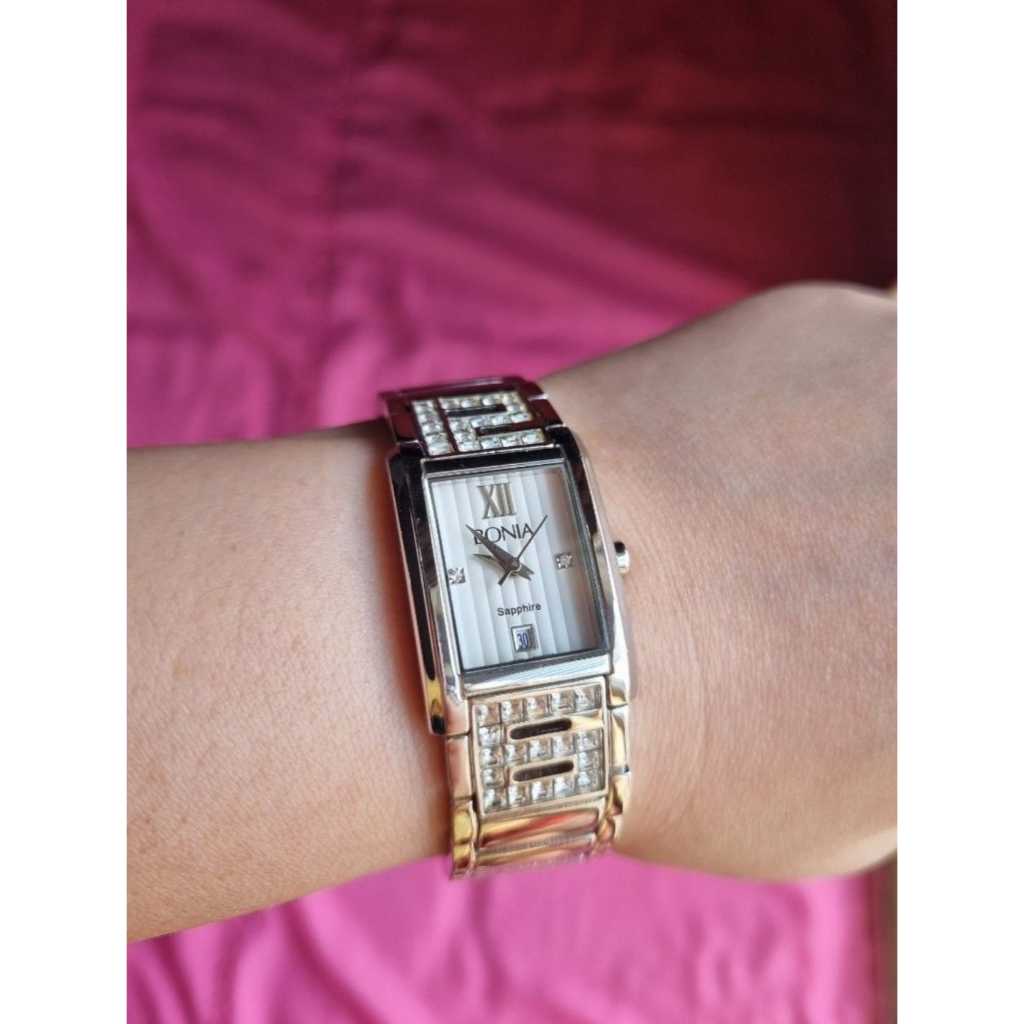 [ORI][BONIA][Sapphire Anti gores][No defect] Jam tangan Bonia Anti Gores Silver Diamond Jam tangan w