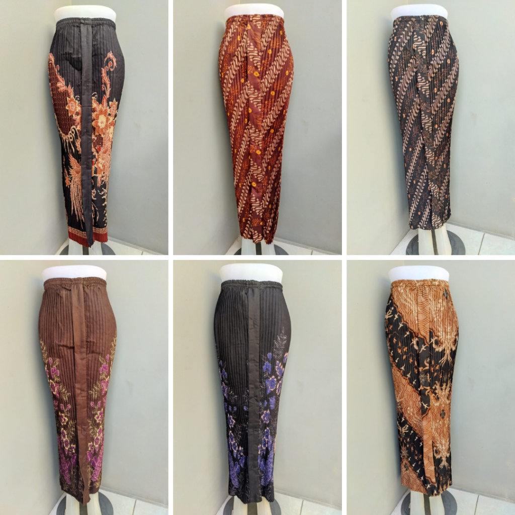 Rok Batik Plisket Katun Premium Rok Wanita Panjang Rok Span Modern Rok Plisket Batik Premium Tebal R