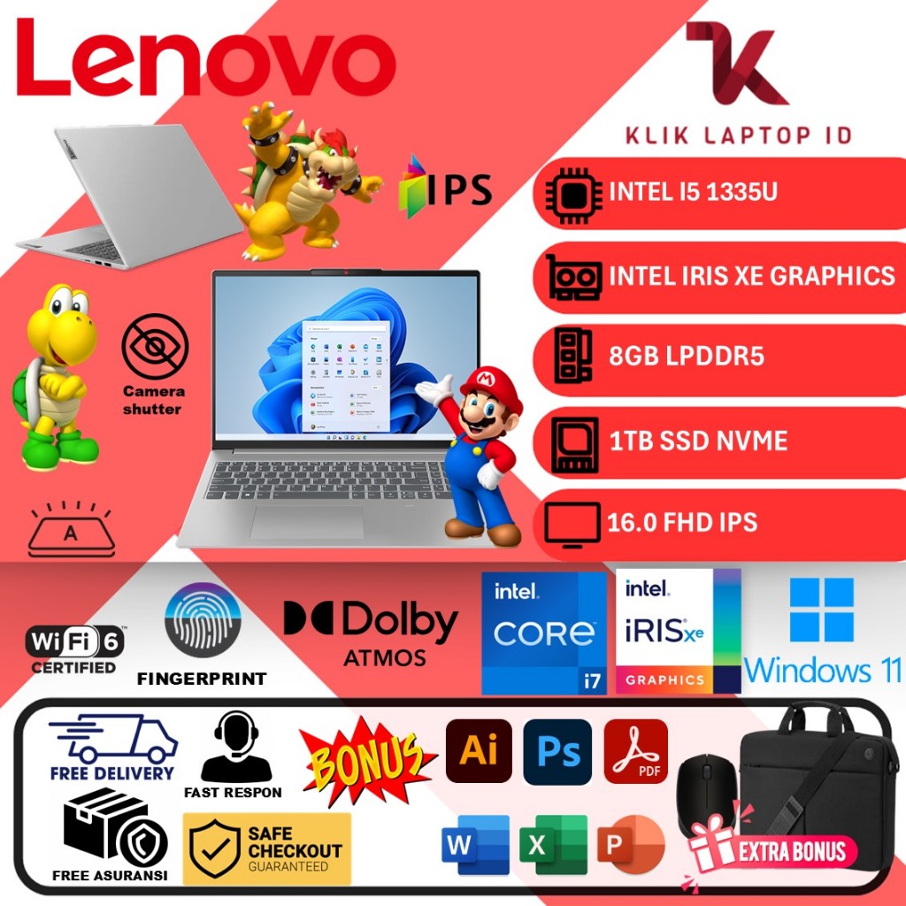 Laptop Lenovo Ideapad Slim 5i 16 Intel i5 1335U 8GB DDR5 1TB 16inch Win11home