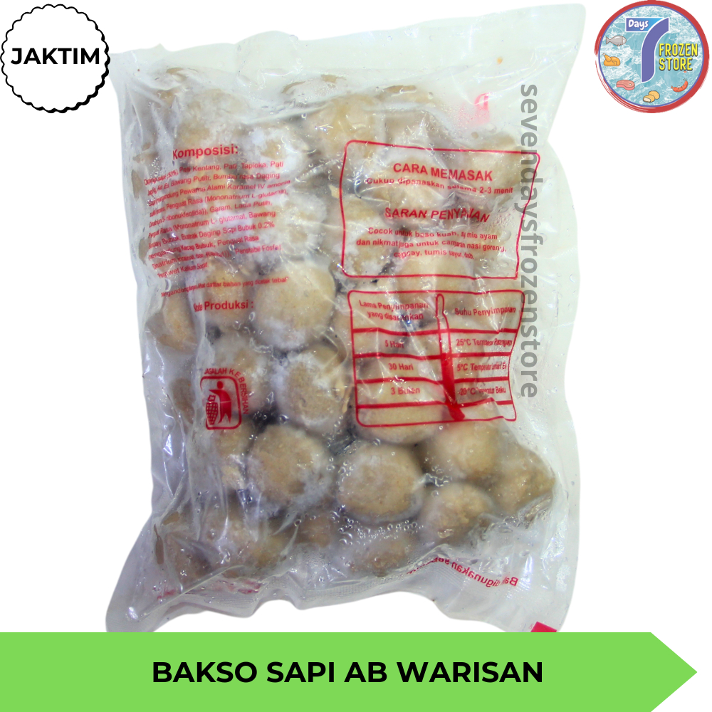

RB Bakso Sapi Warisan AB Isi 50 Kemasan 700 Gr